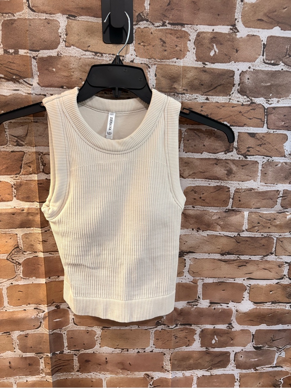 Zenana Ribbed Cami – Cream/Ivory – Size L/XL